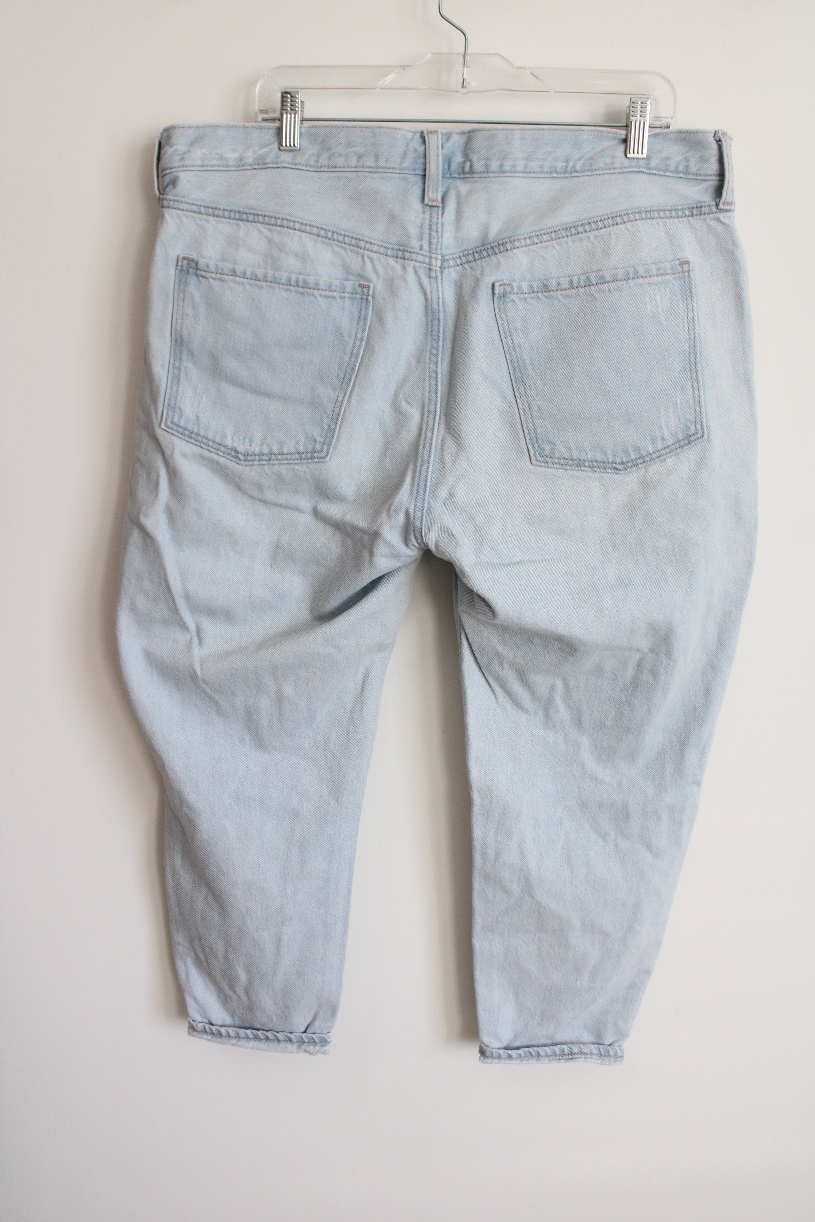 Old Navy Slouchy Taper Mid Rise Light Wash Jeans | 14