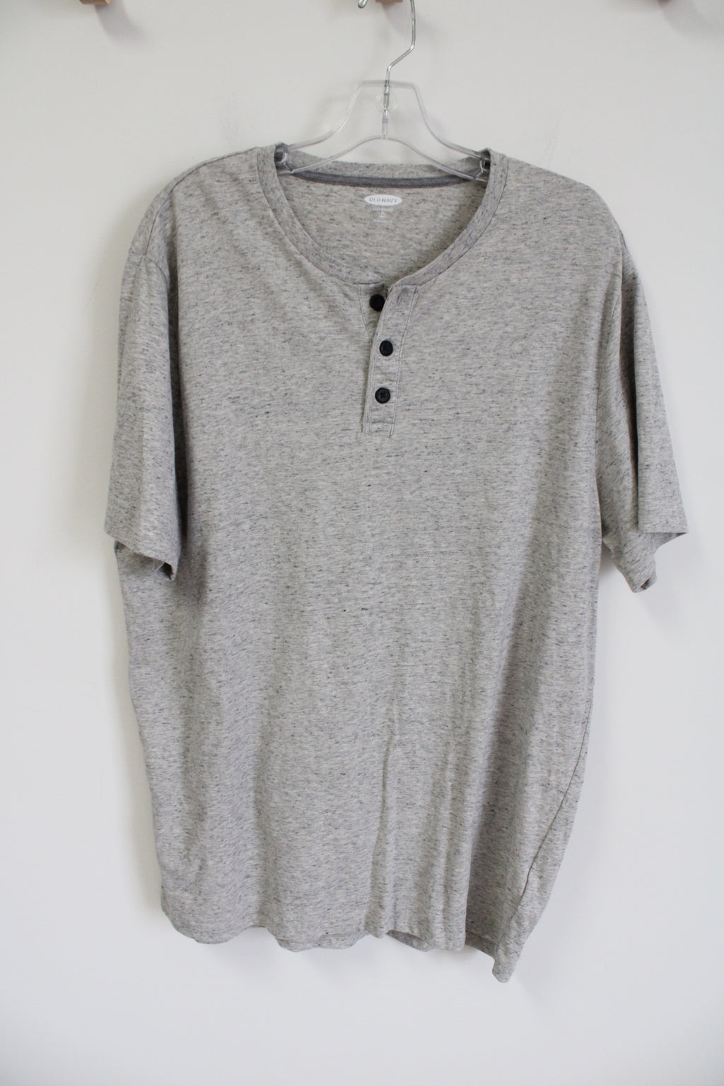 Old Navy Soft Washed Gray Henley Shirt | XL Tall