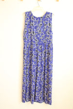 Woman Within Blue Floral Maxi Sleeveless Dress | 22/24
