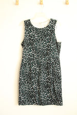 J. Crew Jade Green Leopard Print Tweed Sheath Dress | 8