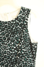 J. Crew Jade Green Leopard Print Tweed Sheath Dress | 8