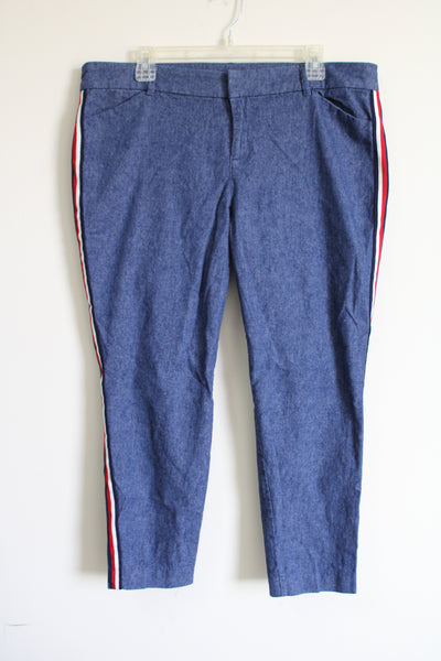 Old Navy Pixie Ankle Chambray Side Stripe Pant
