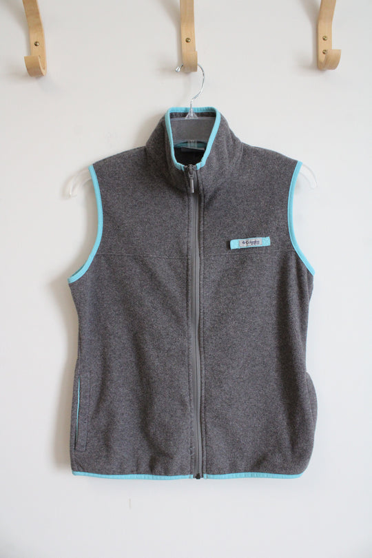 Columbia Gray Fleece & Blue Lined Vest | S