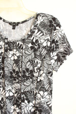 Sami & Jo Black and White Floral Maxi Dress | M Petite