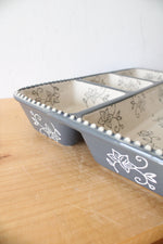 Temptations By Tara Floral Lace Gray Divided Snack Platter