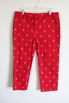 Talbots Red Lobster Embroidered Ankle Pants | 14