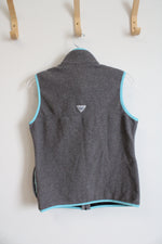 Columbia Gray Fleece & Blue Lined Vest | S