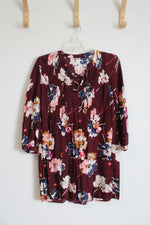 Old Navy Maroon Floral Dress | S