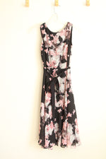 S.L. Fashions Black & Pink Floral Sleeveless Dress | 6