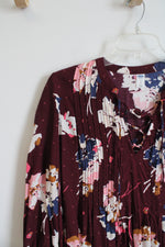 Old Navy Maroon Floral Dress | S
