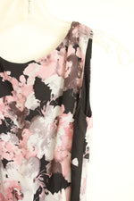 S.L. Fashions Black & Pink Floral Sleeveless Dress | 6