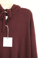 NEW M By Marled Hooded Dark Red Wine Ruby Sweater Dress | XL