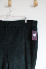 NEW Gloria Vanderbilt Green Mid-Rise Pull On Skinny Corduroy Knit Pants | XXL