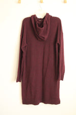 NEW M By Marled Hooded Dark Red Wine Ruby Sweater Dress | XL