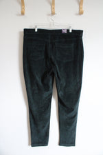 NEW Gloria Vanderbilt Green Mid-Rise Pull On Skinny Corduroy Knit Pants | XXL