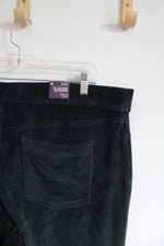NEW Gloria Vanderbilt Green Mid-Rise Pull On Skinny Corduroy Knit Pants | XXL