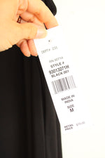 NEW MSK Black Rhinestone Embellished Dress with Split Back | M