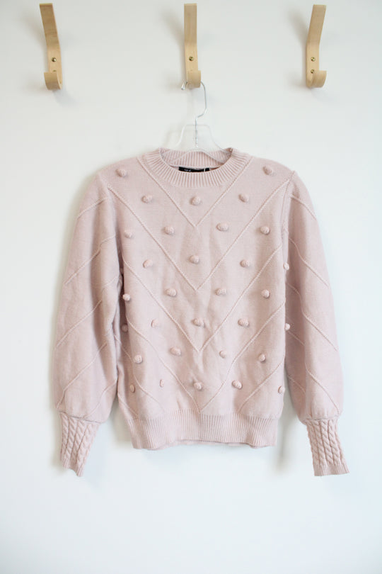 NEW Simplee Pink Pompom Sweater | M