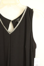 NEW MSK Black Rhinestone Embellished Dress with Split Back | M