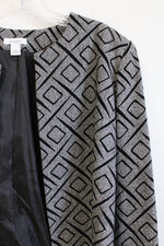 Dressbarn Black White Silver Woven Jacket | L
