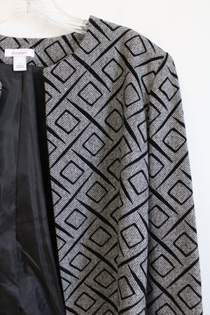 Dressbarn Black White Silver Woven Jacket | L
