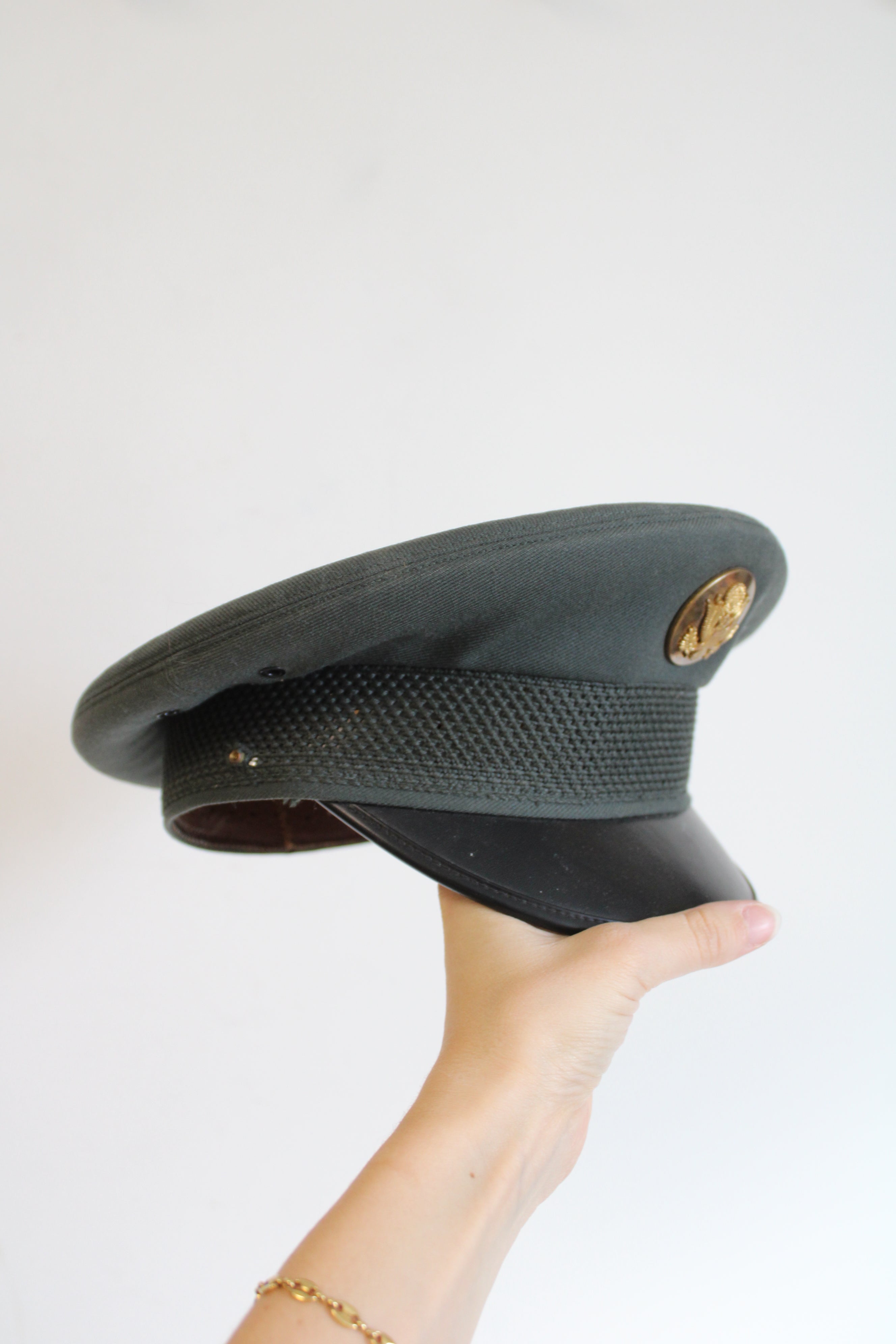 Army Dress Green Wool Vintage Cap