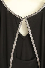 NEW MSK Black Rhinestone Embellished Dress with Split Back | M