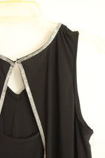 NEW MSK Black Rhinestone Embellished Dress with Split Back | M