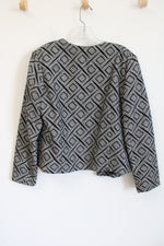 Dressbarn Black White Silver Woven Jacket | L