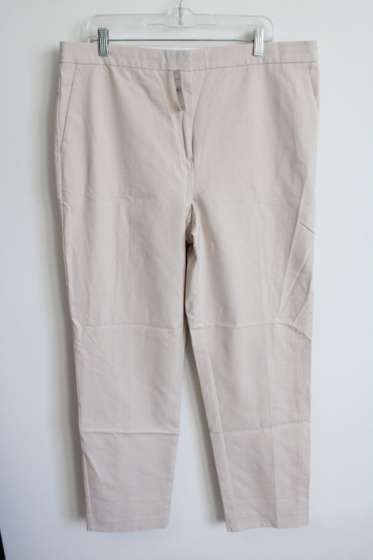 NEW Ann Taylor Beige Khaki Ankle Slacks | 16 Tall