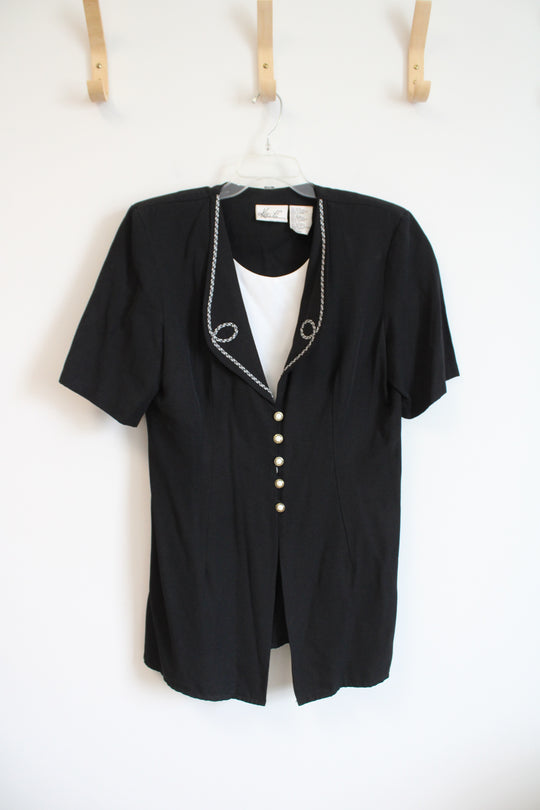 Kathie Lee Vintage Black & White Blazer | 10