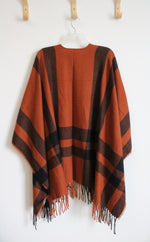 NEW Moss Rose Burnt Orange & Black Plaid Shawl | One Size