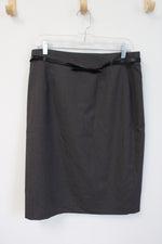 Ann Taylor Gray Belted Pencil Skirt | 12