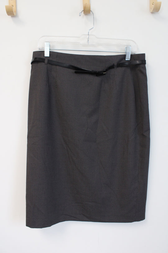 Ann Taylor Gray Belted Pencil Skirt | 12