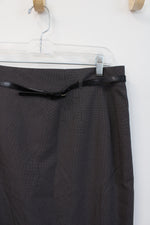Ann Taylor Gray Belted Pencil Skirt | 12