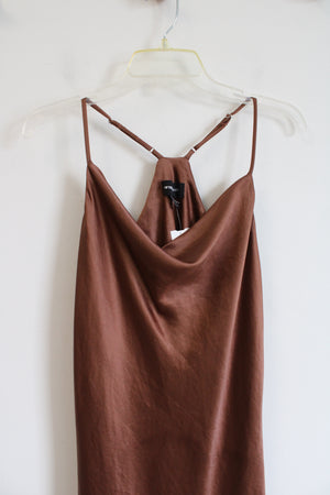 New Fifteen Twenty Cocoa Brown Satin Midi Slip Dress | M New Fifteen Twenty Cocoa Brown Satin Midi Slip Dress | M