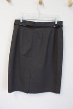 Ann Taylor Gray Belted Pencil Skirt | 12
