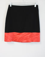 Ann Taylor Black & Orange Mini Skirt | 2 Petite