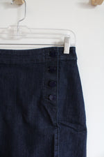 NEW LOFT Dark Wash Denim Mini Skirt | 0 Petite