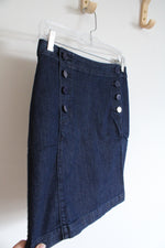 NEW LOFT Dark Wash Denim Mini Skirt | 0 Petite