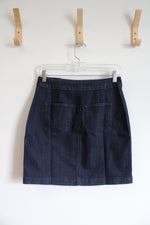 NEW LOFT Dark Wash Denim Mini Skirt | 0 Petite