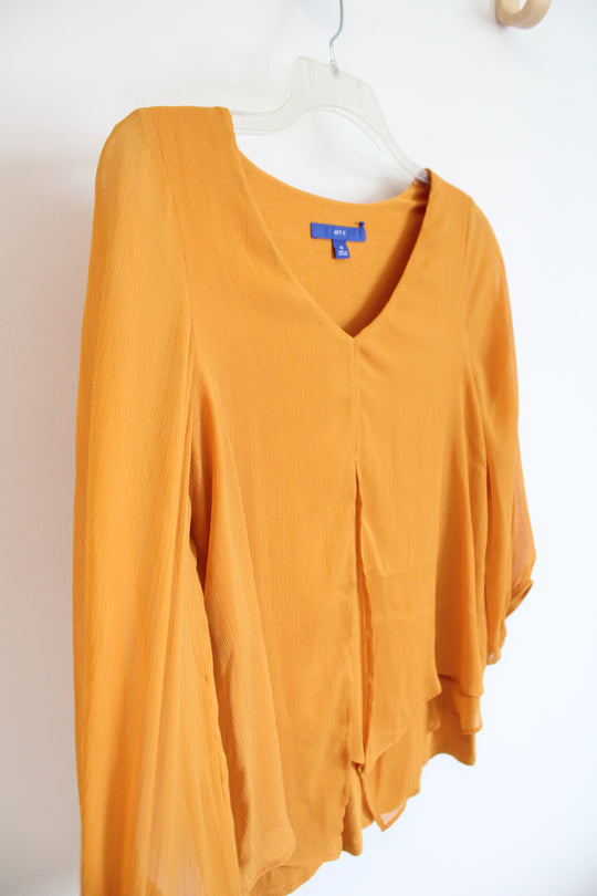 Apt.9 Yellow Gold Flowy Long Sleeved Top | M