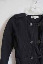 NEW LOFT Gray Double Breasted Button Down Sweater | XS Petite
