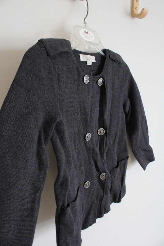 NEW LOFT Gray Double Breasted Button Down Sweater | XS Petite