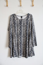 NEW Lildy Gray Snakeskin Pocket Swing Tunic Top | L-XL