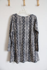NEW Lildy Gray Snakeskin Pocket Swing Tunic Top | L-XL