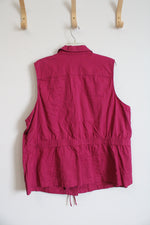 CJ Banks Fuchsia Button Down Vest | 3X