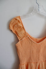 American Eagle Orange Ruched Mini Dress | XS