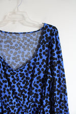 NEW Ava & Viv Blue & Black Dotted Tied Dress | XXL