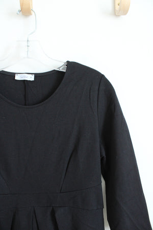 La Clef Black Three-Quarter Sleeve Dress | M